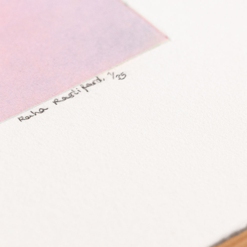 Utan titel (rosa och blå med dubbla stjärnor)