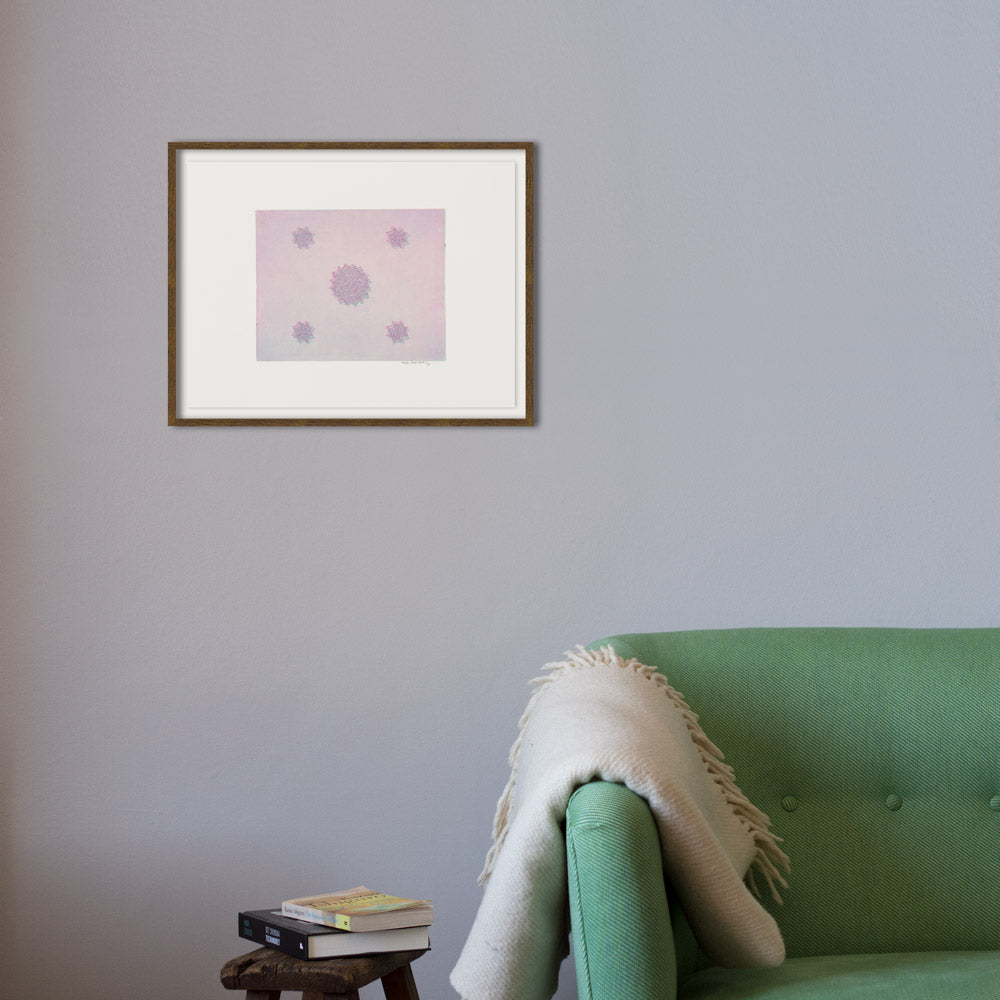 Utan titel (rosa och blå med dubbla stjärnor)