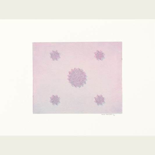 Utan titel (rosa och blå med dubbla stjärnor)