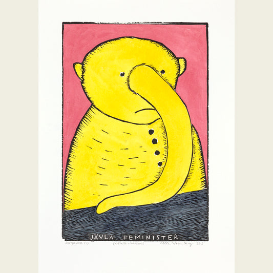 Surgubbe 1 "jävla feminister" (gul)