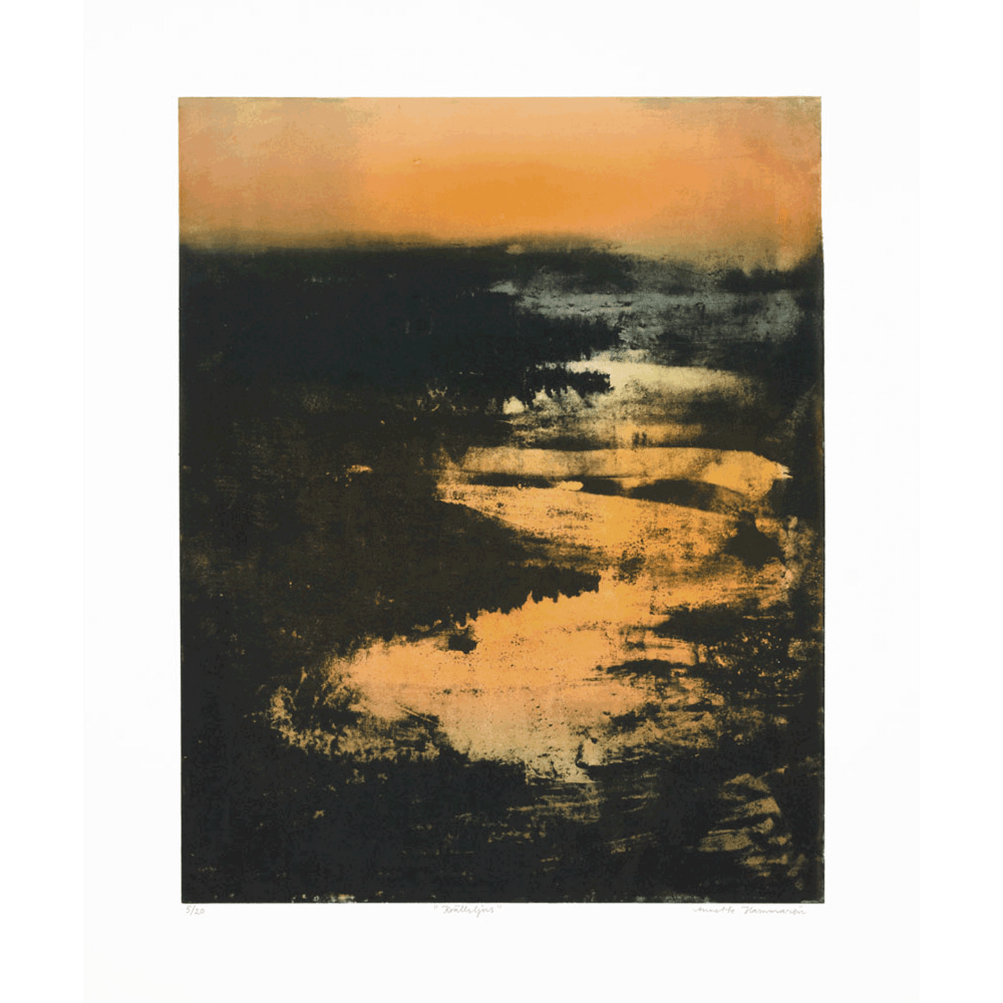 Kvällsljus - i vit ram