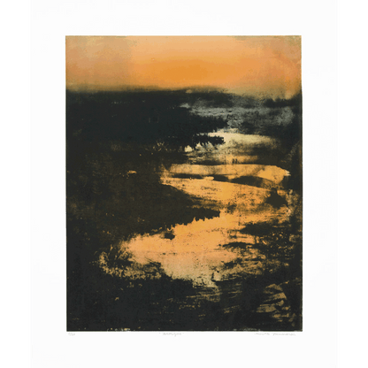 Kvällsljus - i vit ram