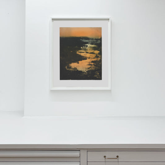 Kvällsljus, in white frame