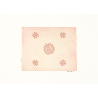 Utan titel (rosa med rosa och gröna stjärnor)