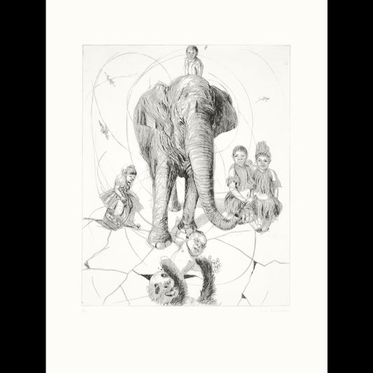 Elefant på hal is
