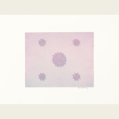 Utan titel (rosa och blå med dubbla stjärnor)